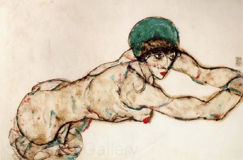 Egon Schiele Female Nude to the Right Norge oil painting art